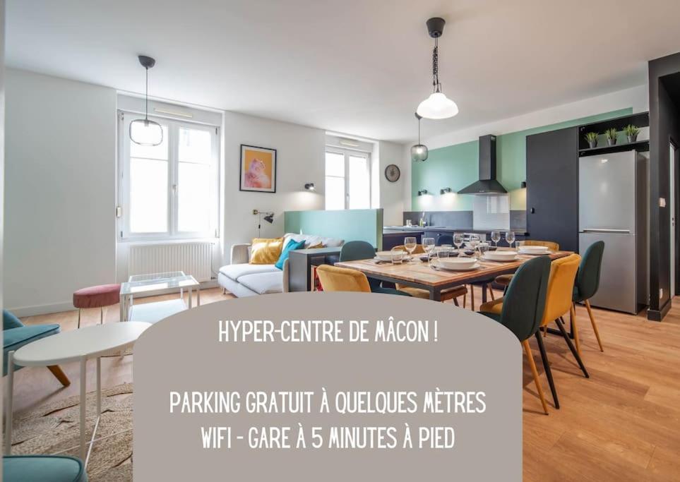 Macon Cozy / Appartement Central 100M² / 8 Pers Mâcon Exterior foto